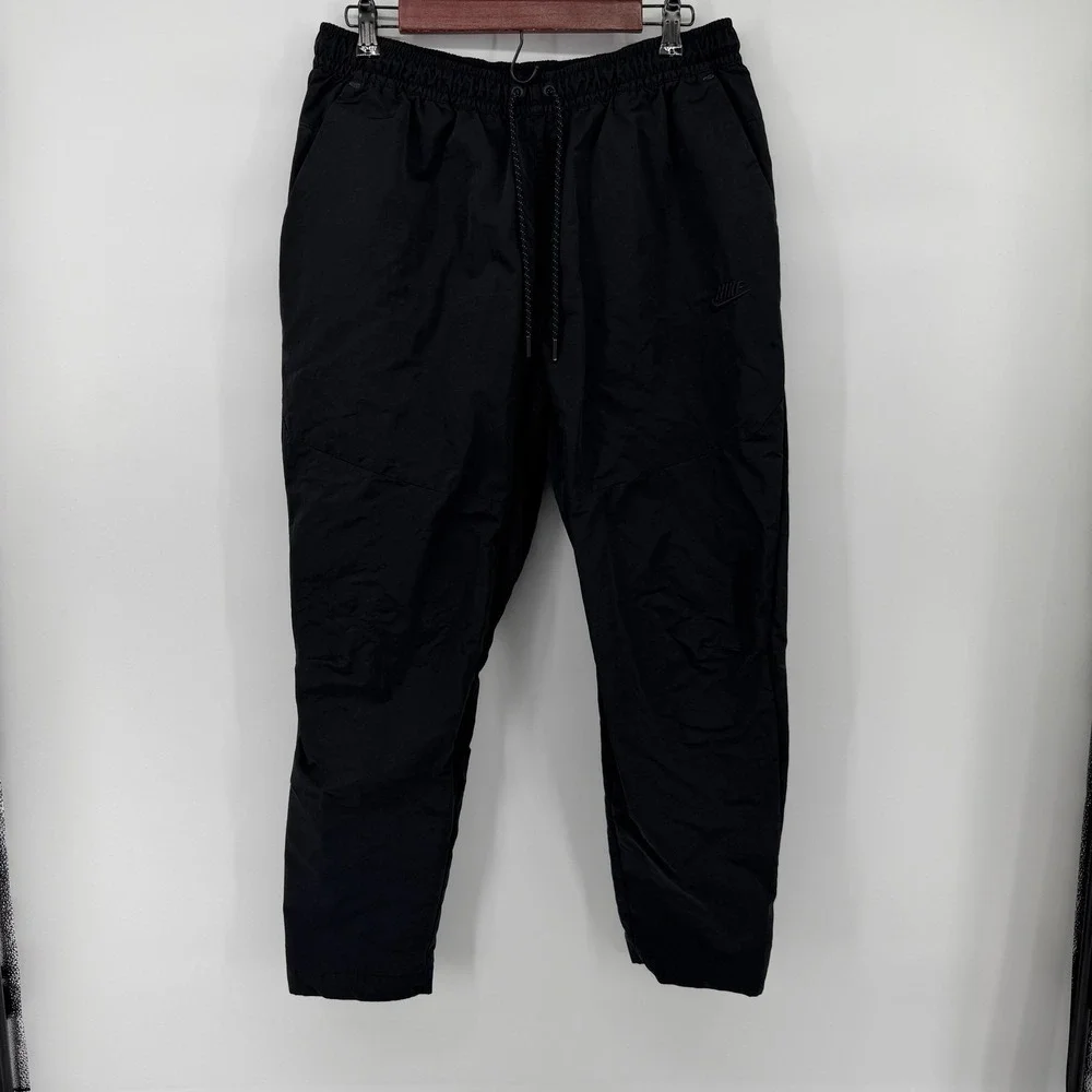 Nike Tech Essentials Lined Commuter Track Pants Mens Large Black Embroidered